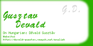gusztav devald business card